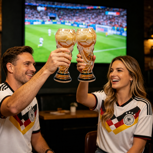 500 Ml Fußball Bierkrug, WM Bierkrug zum Beobachten von Fußball, Wm Bierkrug Im Trophäen-Design für Bier, Cocktails, Getränke, Fußballp