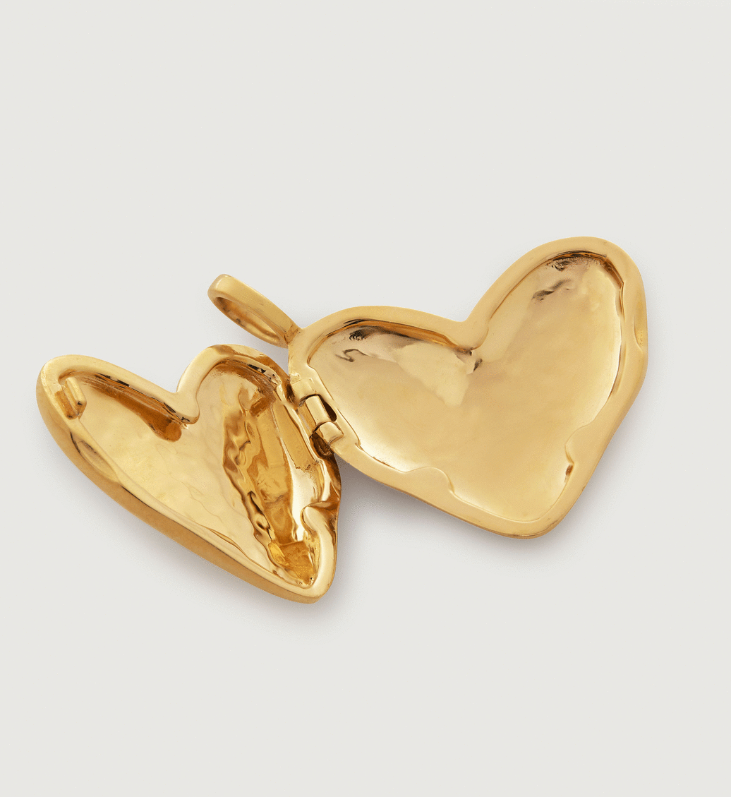 Herz-Medaillon aus Gold-Vermeil