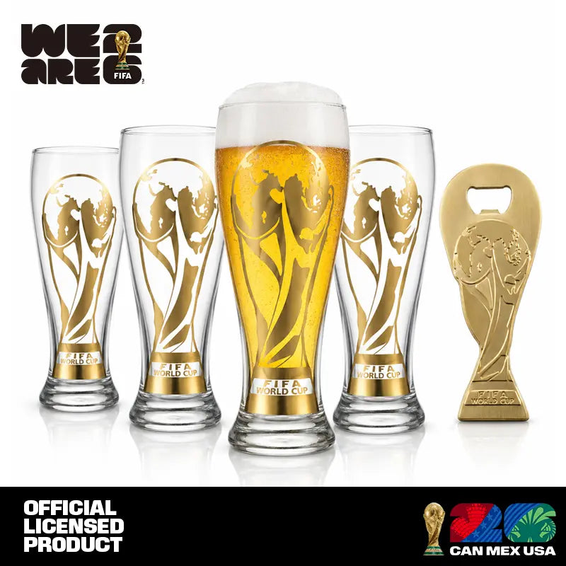 Offizielles FIFA WM 26 Goldgeprägtes klassisches Bierglas – Sammleredition summervibes Trinkbecher