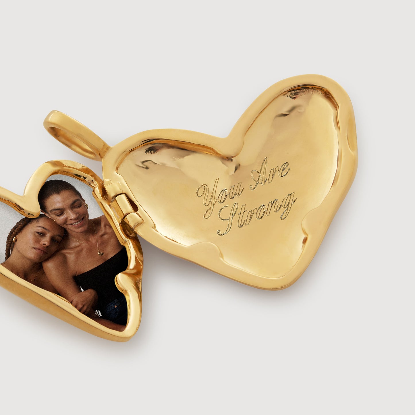 Herz-Medaillon aus Gold-Vermeil