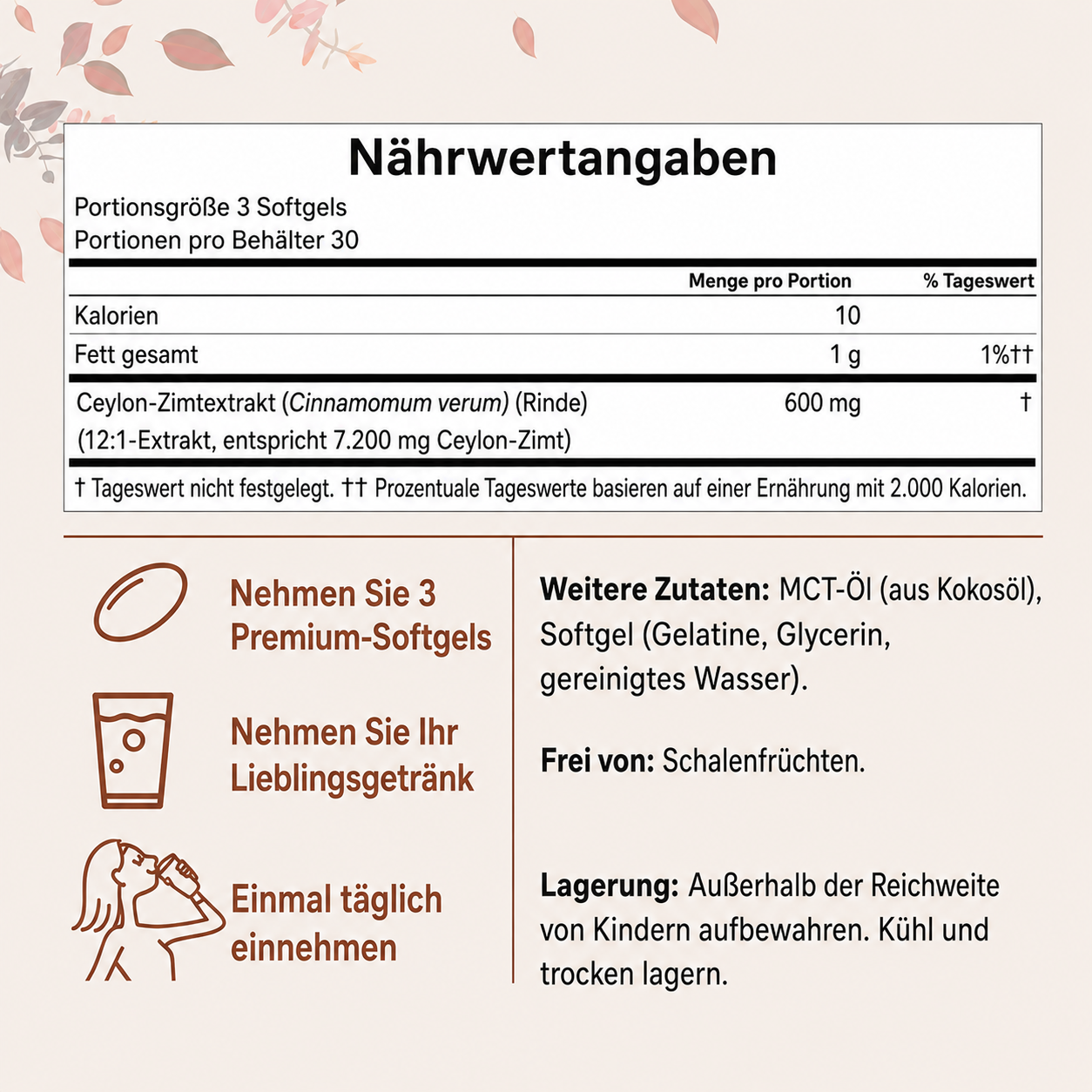 Eloritas Ceylon-Zimt-Weichkapseln
