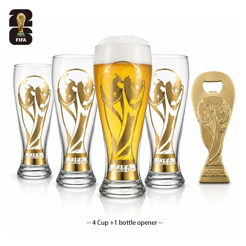 Offizielles FIFA WM 26 Goldgeprägtes klassisches Bierglas – Sammleredition summervibes Trinkbecher