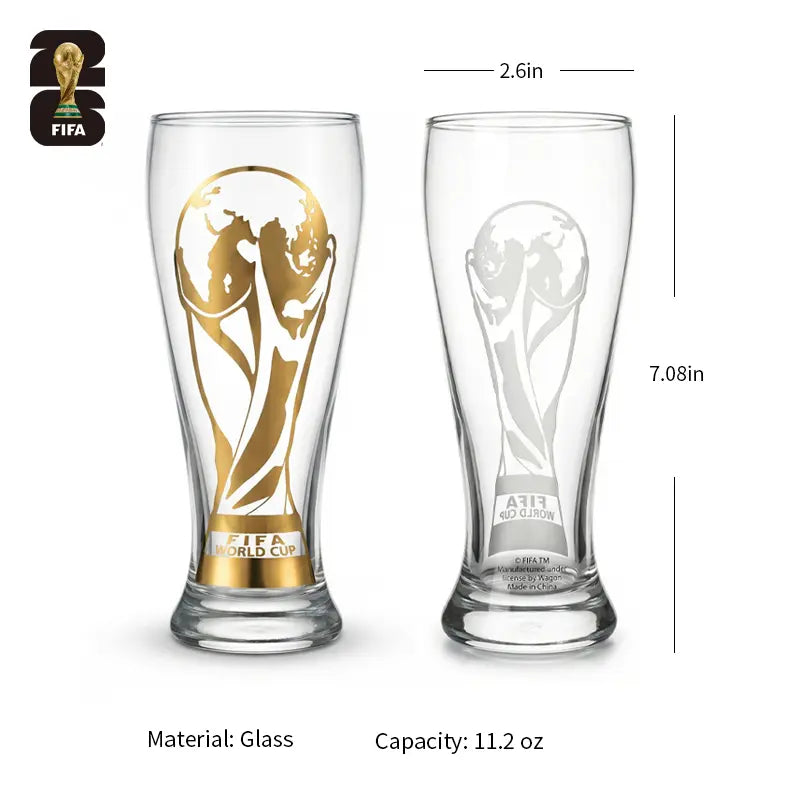 Offizielles FIFA WM 26 Goldgeprägtes klassisches Bierglas – Sammleredition summervibes Trinkbecher