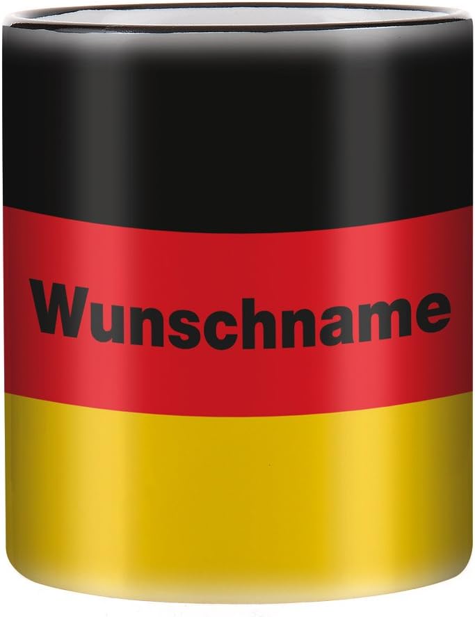 🎉🔥Herz & Heim® Tasse mit Wunschnamen und Flagge - Deutschland -
