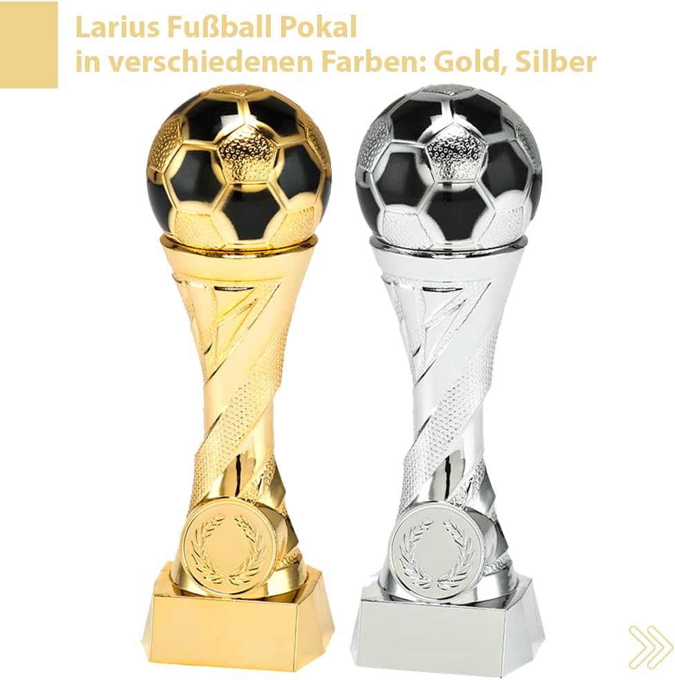Larius Pokal Ehrenpreis Fußball in Gold und Silber mit Wunschgravur