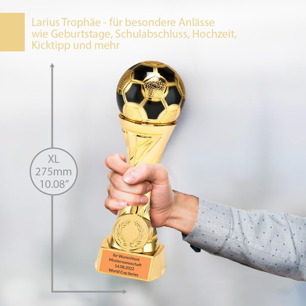 Larius Pokal Ehrenpreis Fußball in Gold und Silber mit Wunschgravur