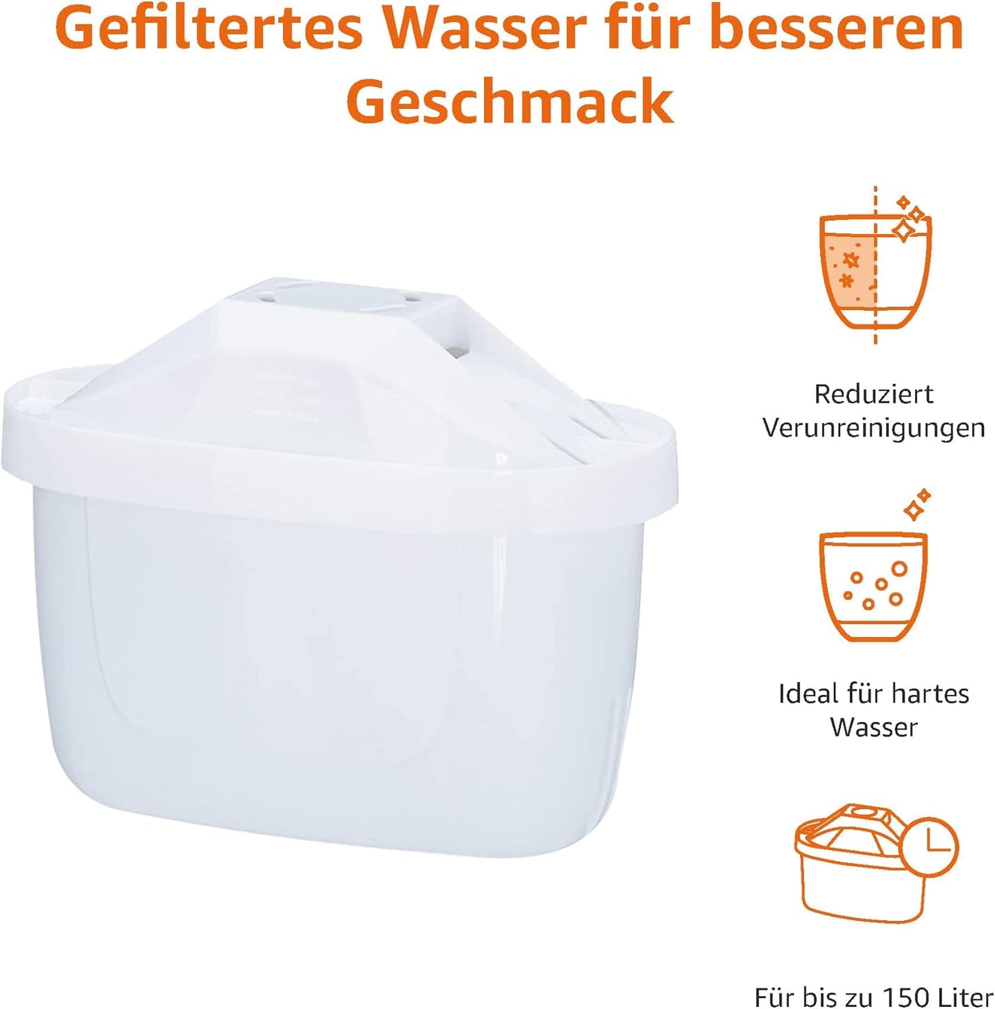 Amazon Basics Wasserfilterkartuschen, 12 Stück, passend für alle BRITA Systeme inkl. PerfectFit Systeme