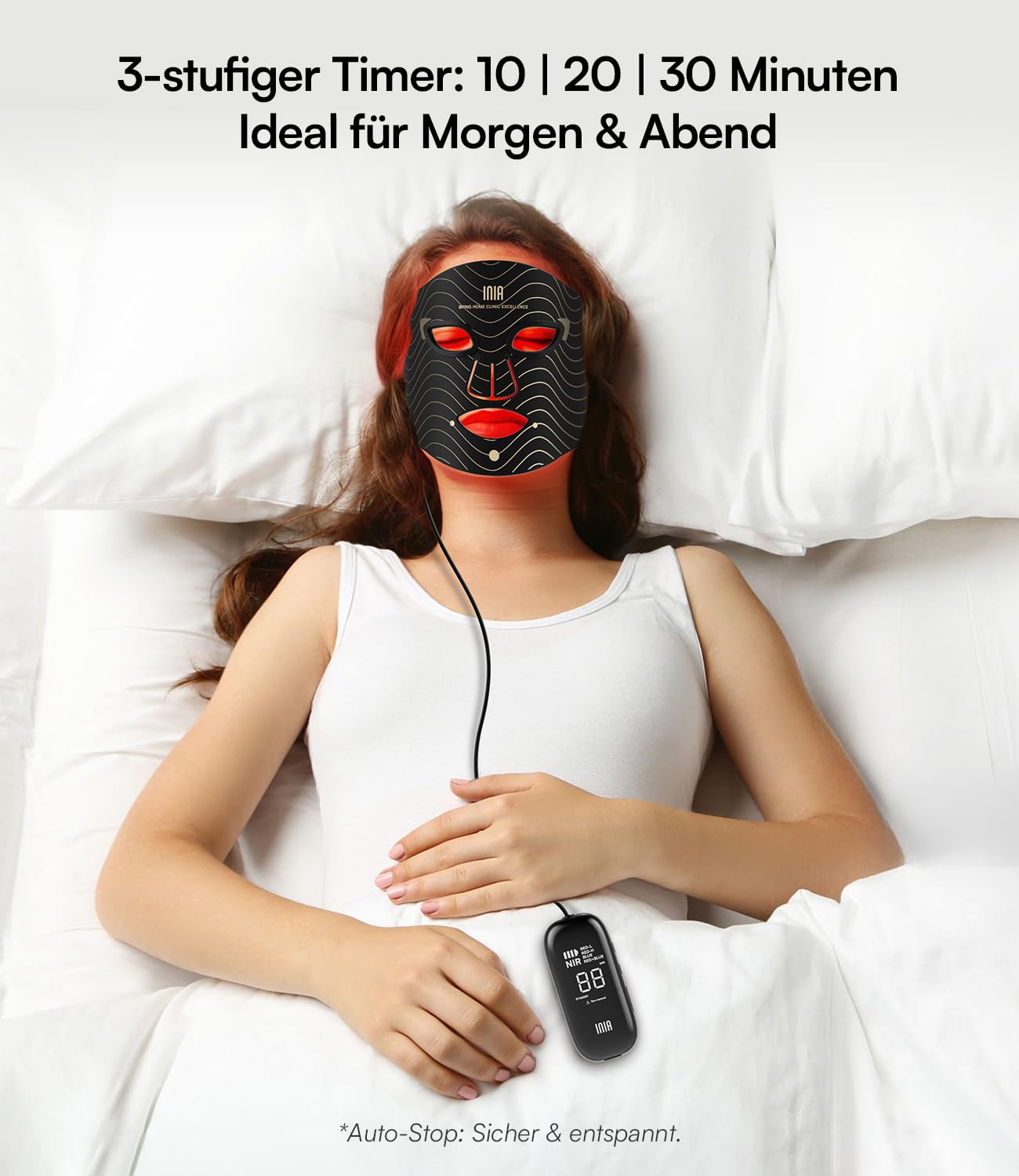 INIA LED Maske mit Rot- & Blaulicht