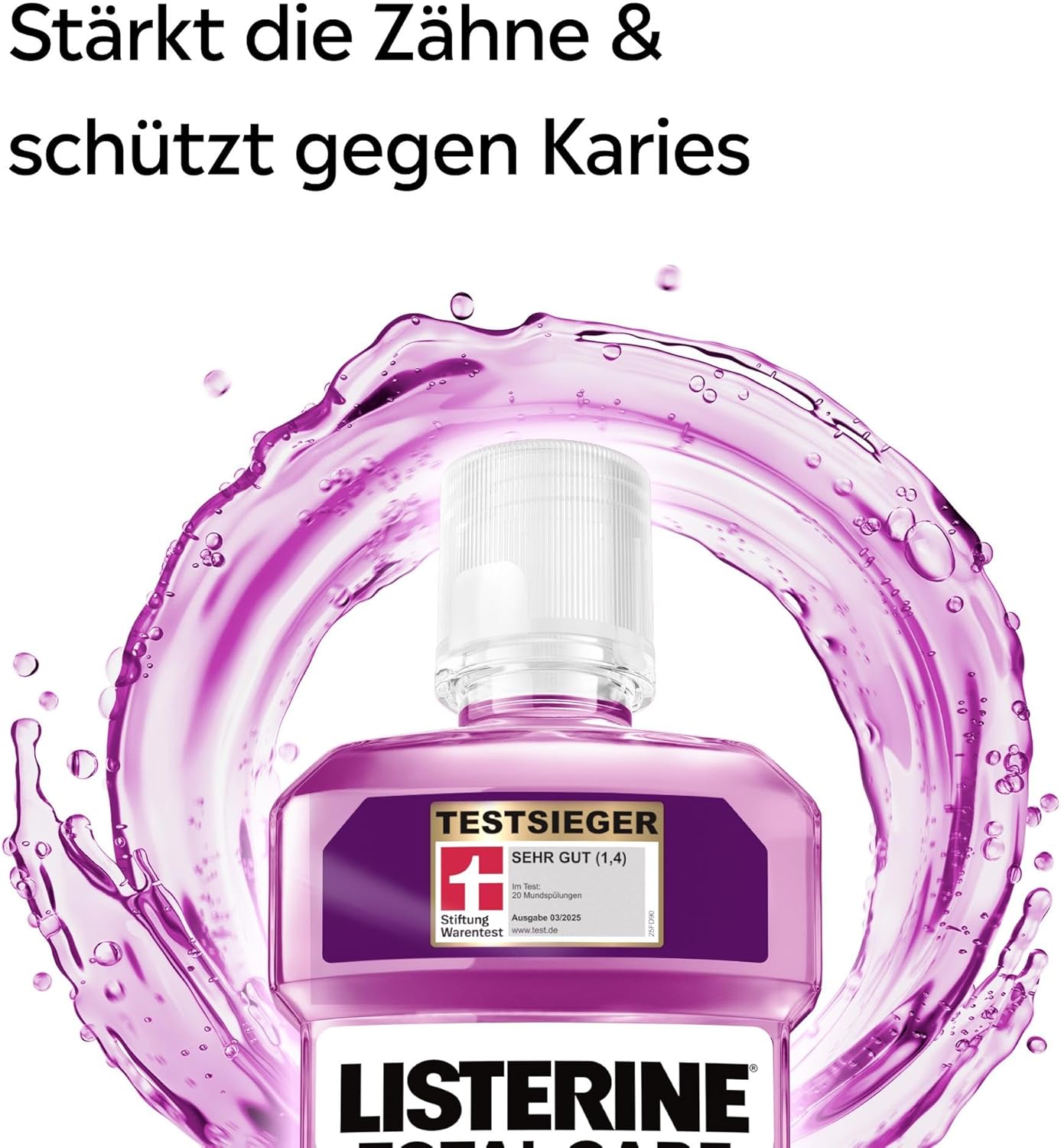 LISTERINE Total Care Zahn-Schutz 6 x 500 ml, schützende Mundspülung gegen Karies mit 6 in 1 Wirkung, antibakterielles Mundwasser schützt vor Zahnfleischproblemen, bis zu 24h frischer Atem
