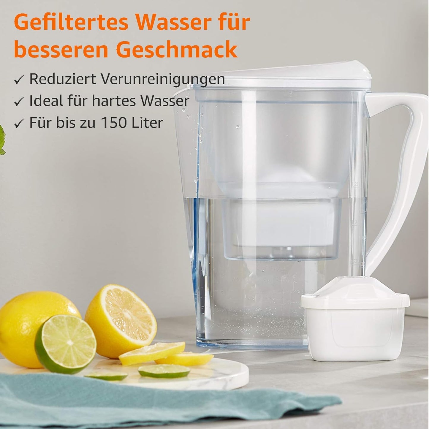 Amazon Basics Wasserfilterkartuschen, 12 Stück, passend für alle BRITA Systeme inkl. PerfectFit Systeme