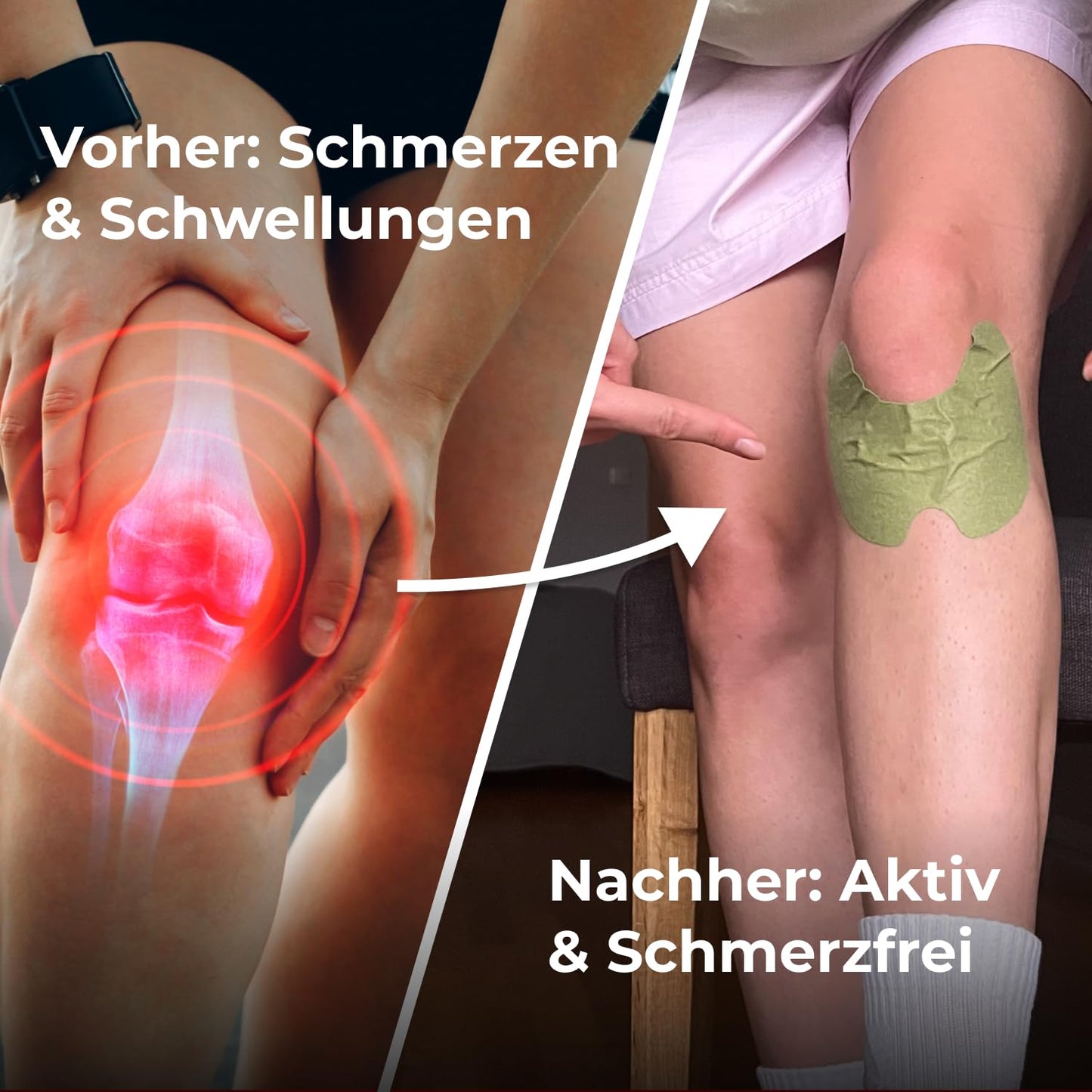Wellnee Original Kniepflaster – Wellknee Wärmepflaster & Kniestütze für entspannte Bewegung, mit Ingwer & Wermut, für angenehme Wärme & Wohlbefinden (10 Stück)