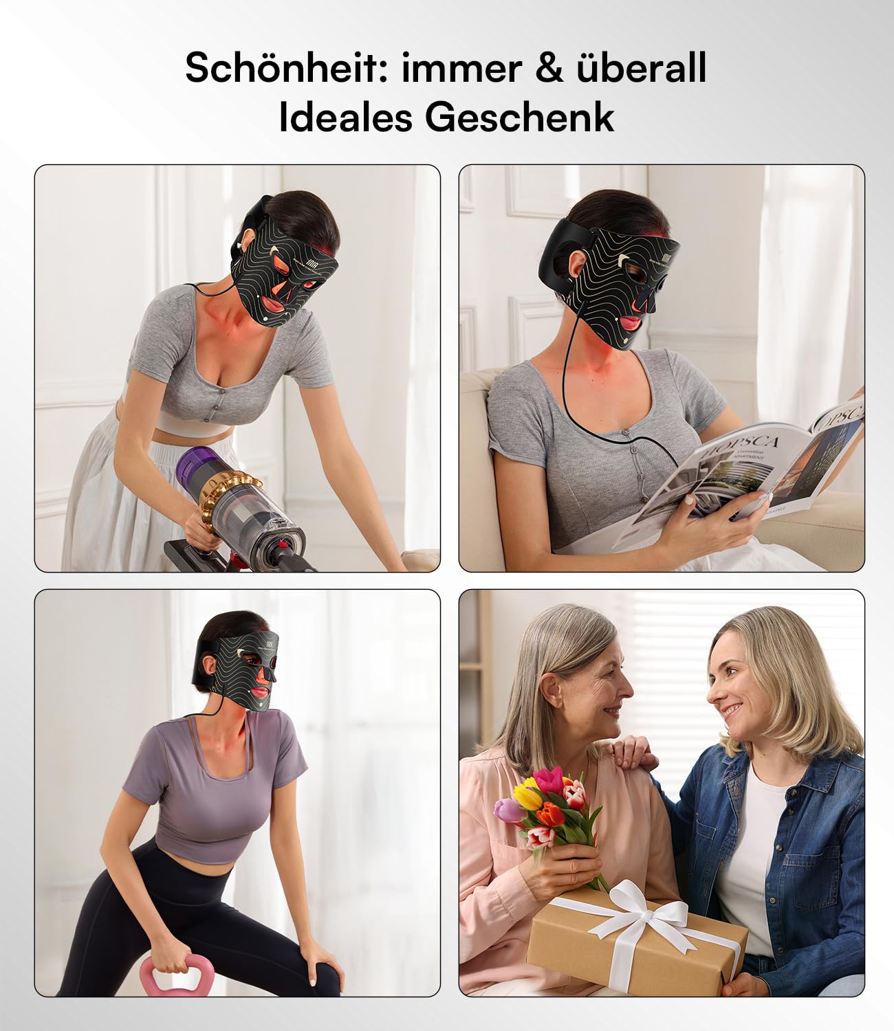 INIA LED Maske mit Rot- & Blaulicht