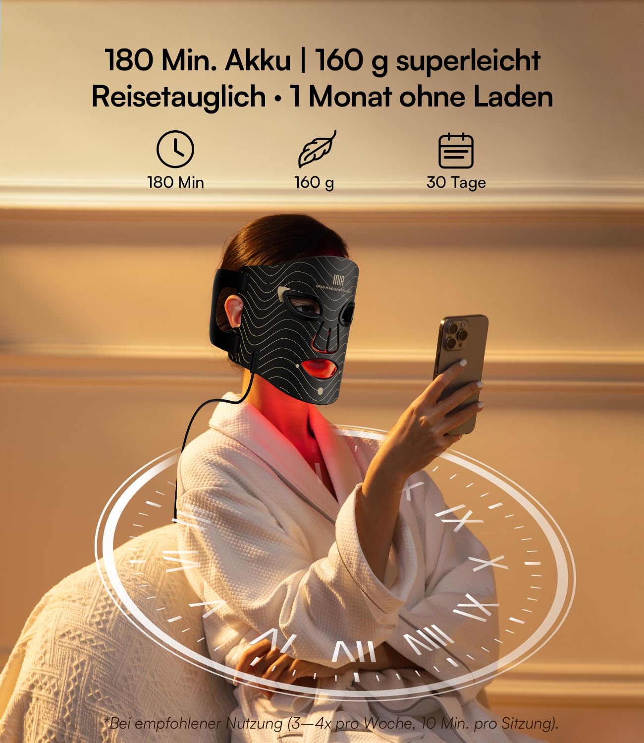 INIA LED Maske mit Rot- & Blaulicht