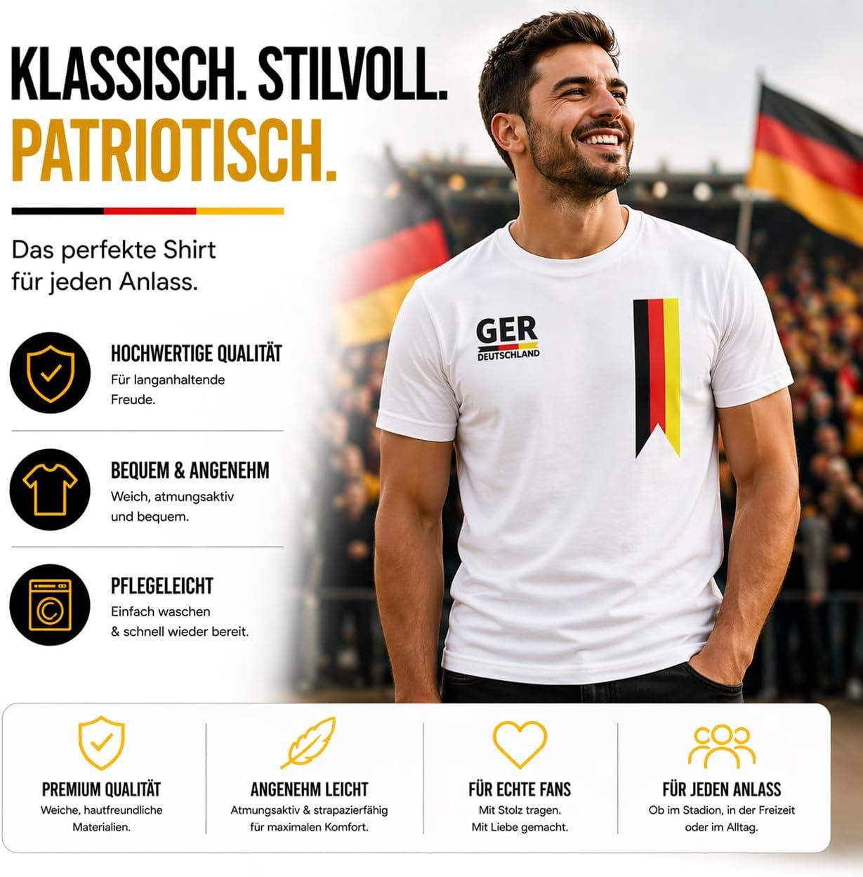⚽ Große WM-Aktion! 50 % Rabatt! 🎉🔥Deutschland WM 2026 Trikot - für Herren & Damen - zur Fußball Weltmeisterschaft - Germany Fanartikel
