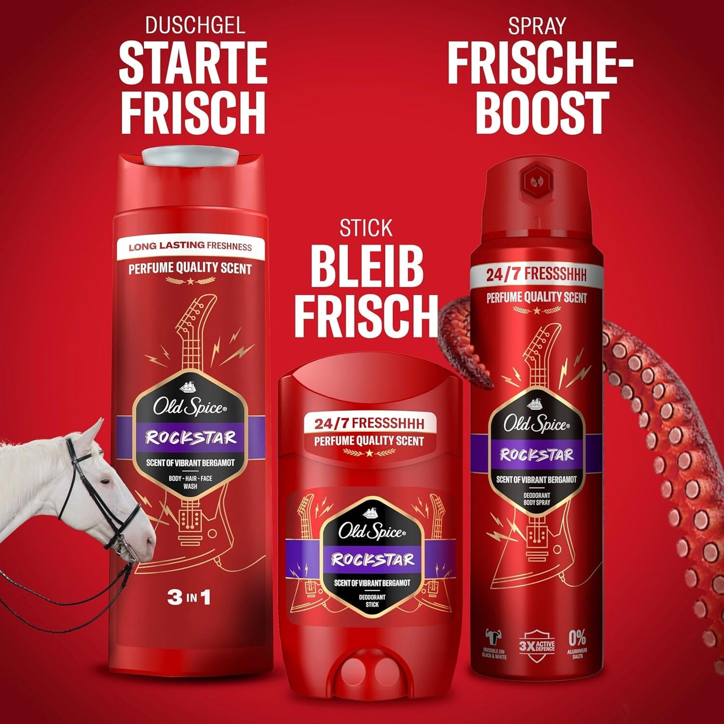 Old Spice Rockstar Deostick, 50ml, 24/7 Frisch bei Täglicher Anwendung