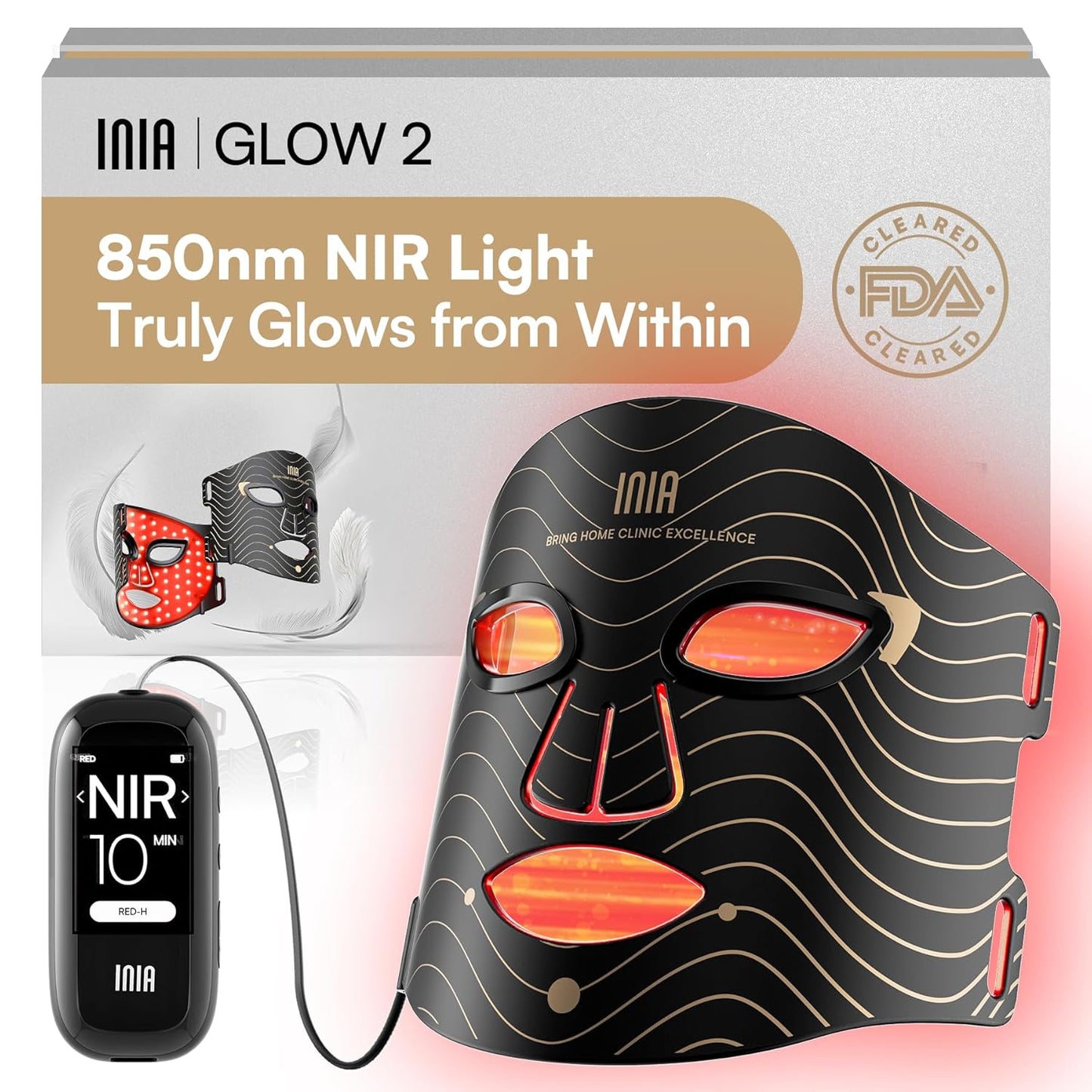 INIA LED Maske mit Rot- & Blaulicht