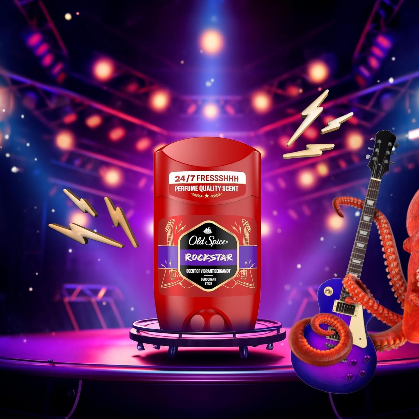 Old Spice Rockstar Deostick, 50ml, 24/7 Frisch bei Täglicher Anwendung