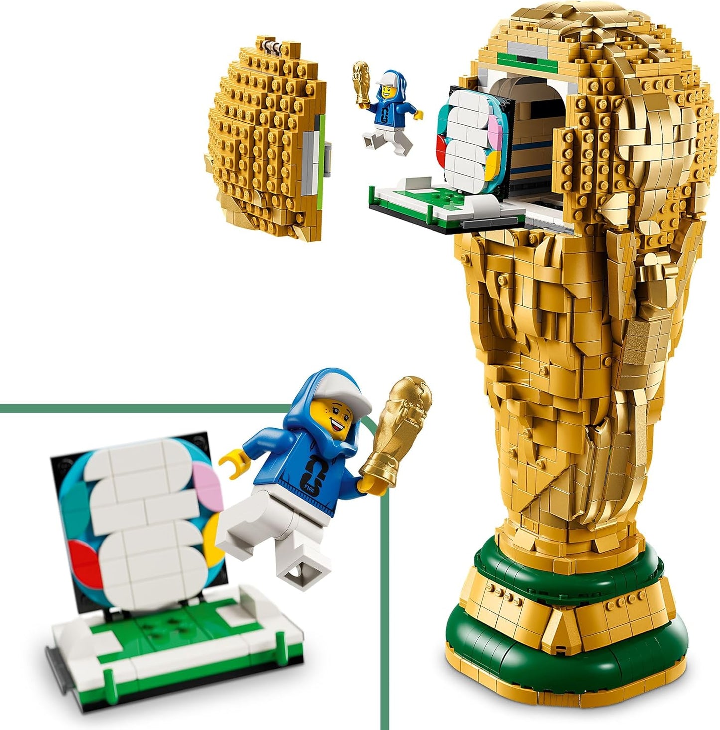 Editions Sports Offizieller Pokal der FIFA Fußball-Weltmeisterschaft - 3D DIY Modell mit sammelbarer Minifigur - Fußball Geschenk für Jungen & Mädchen ab 12 Jahren und Erwachsene Fans