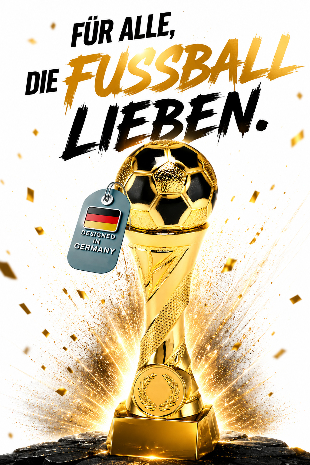 Larius Pokal Ehrenpreis Fußball in Gold und Silber mit Wunschgravur