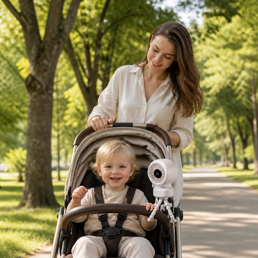 Tragbarer Mini-Ventilator mit Clip-Halterung für Kinderwagen, Kinderbett und den täglichen Gebrauch