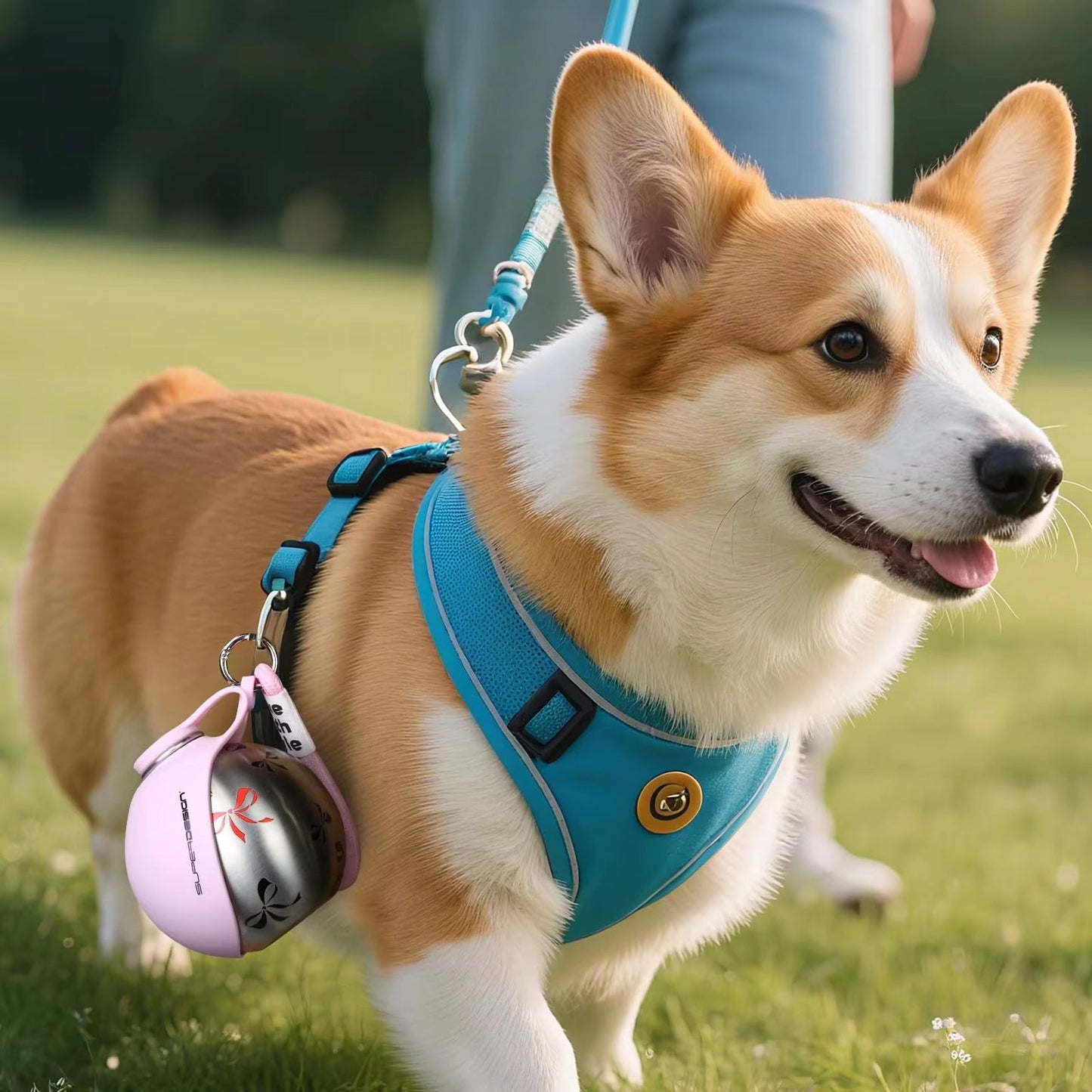 2-in-1 Tragbare Hunde-Trinkflasche für kleine Hunde – Auslaufsicher