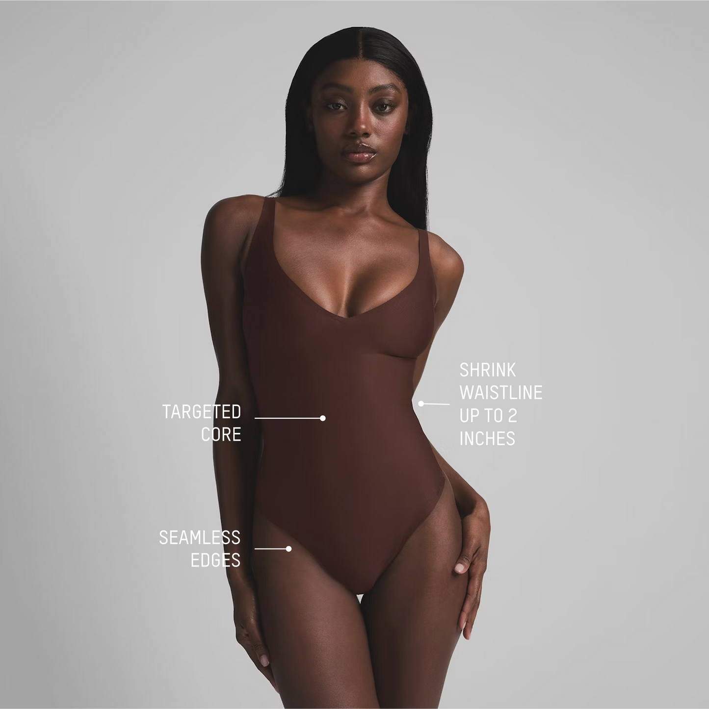 CORE SCULPT PLINGE THONG BODYSUIT
